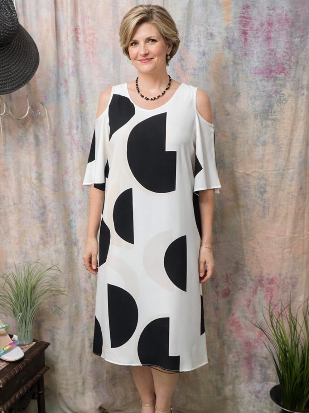 📌EST. 1946 Semi Formal Cold Shoulder Plus Size Dress -Mother of the Bride Dress